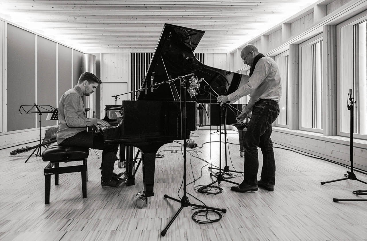 Recording with Pablo Held Trio at Kyberg Studio